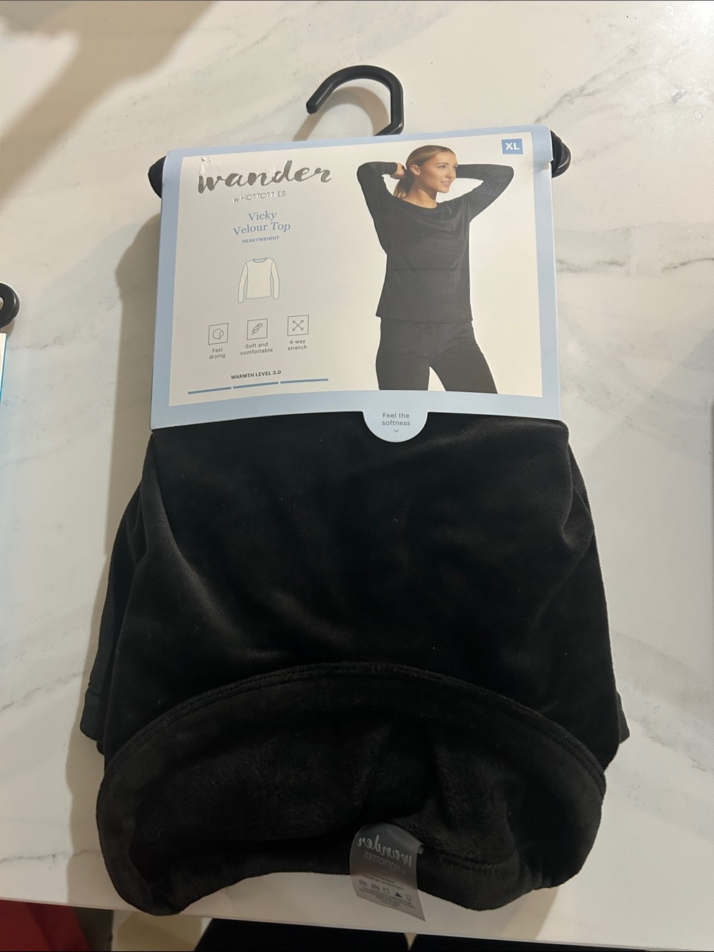 Wander Vicky Velour Top in Black